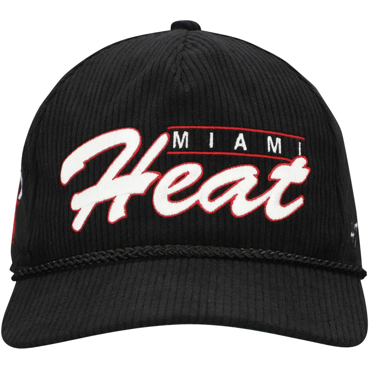 Miami Heat '47 Double Header Sidepatch Cord Hitch Adjustable Hat Black - NBA