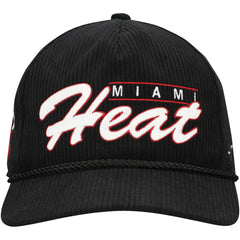 Miami Heat '47 Double Header Sidepatch Cord Hitch Adjustable Hat Black - NBA