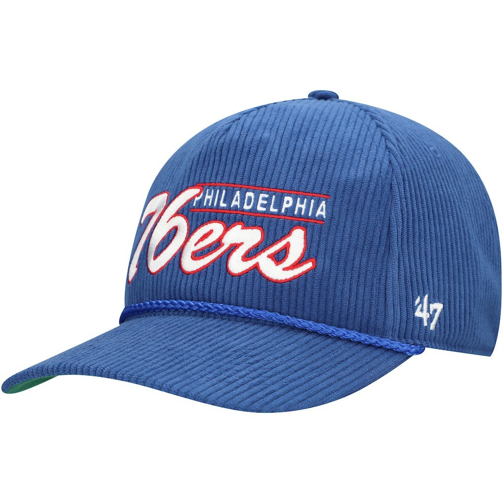 Philadelphia 76ers '47 Double Header Sidepatch Cord Hitch Adjustable Hat Royal - NBA