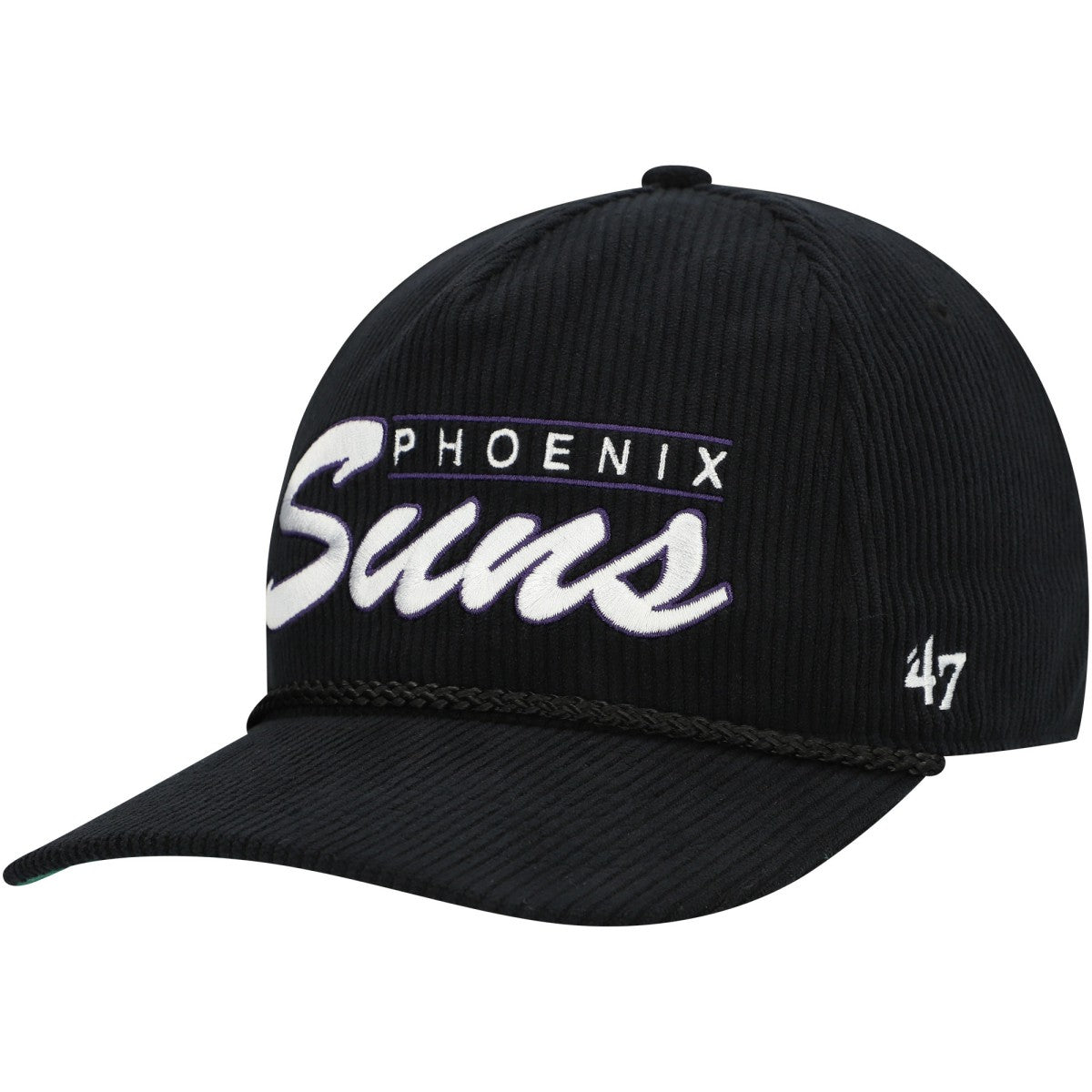 Phoenix Suns '47 Double Header Sidepatch Cord Hitch Adjustable Hat Black - NBA