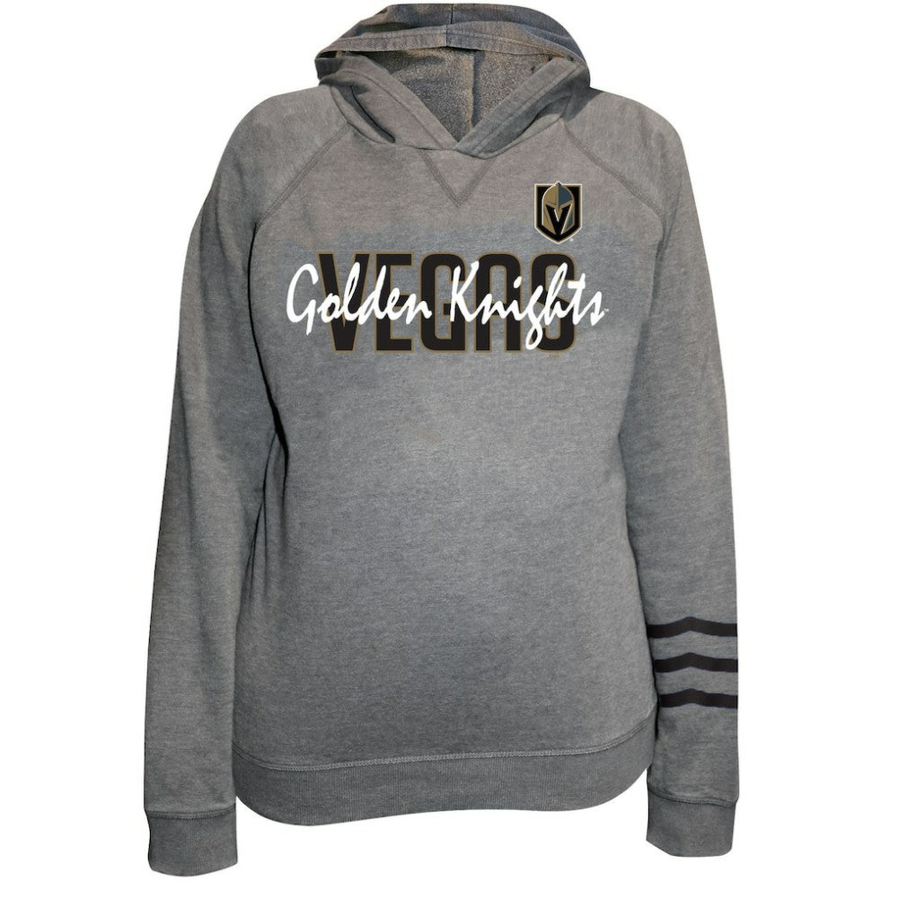 Vegas Golden Knights Fanatics Women's Plus Size Lightweight Fleece Raglan Pullover Hoodie - Heather Gray - NHL