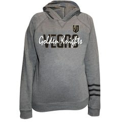 Vegas Golden Knights Fanatics Women's Plus Size Lightweight Fleece Raglan Pullover Hoodie - Heather Gray - NHL