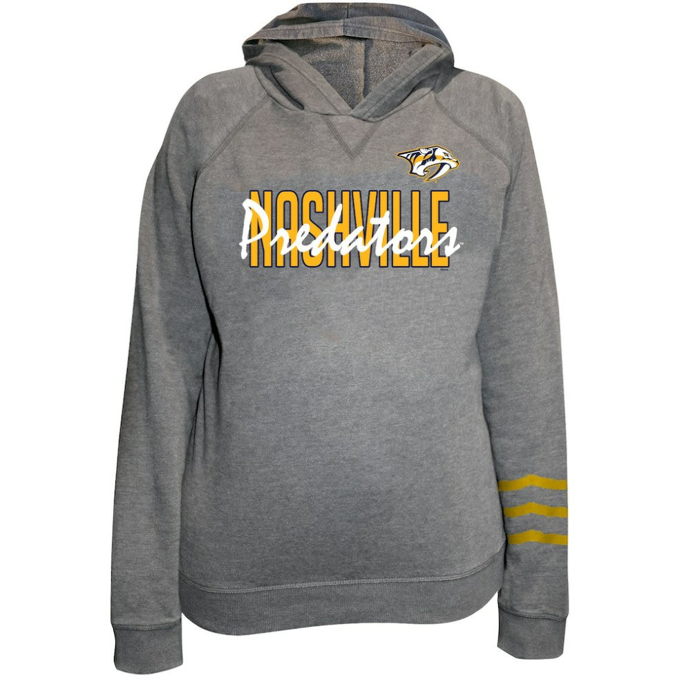 Nashville Predators Fanatics Women's Plus Size Lightweight Fleece Raglan Pullover Hoodie - Heather Gray - NHL