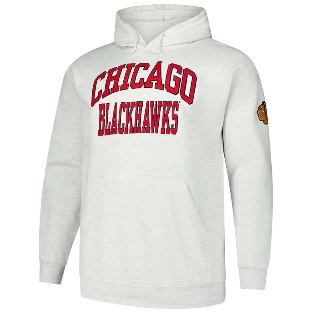 Chicago Blackhawks Fanatics Big & Tall Fleece Pullover Hoodie - Heather Gray - NHL