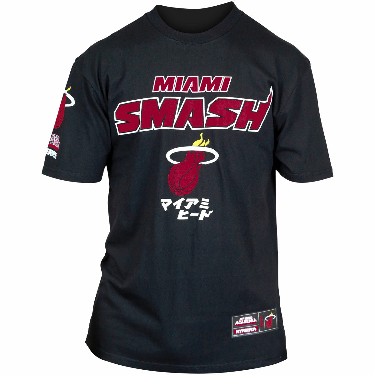 Miami Heat Hyperfly Unisex NBA x My Hero Academia All Might Smash T-Shirt Black - NBA