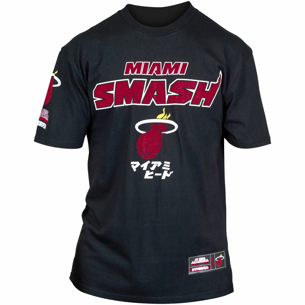 Miami Heat Hyperfly Unisex NBA x My Hero Academia All Might Smash T-Shirt Black - NBA