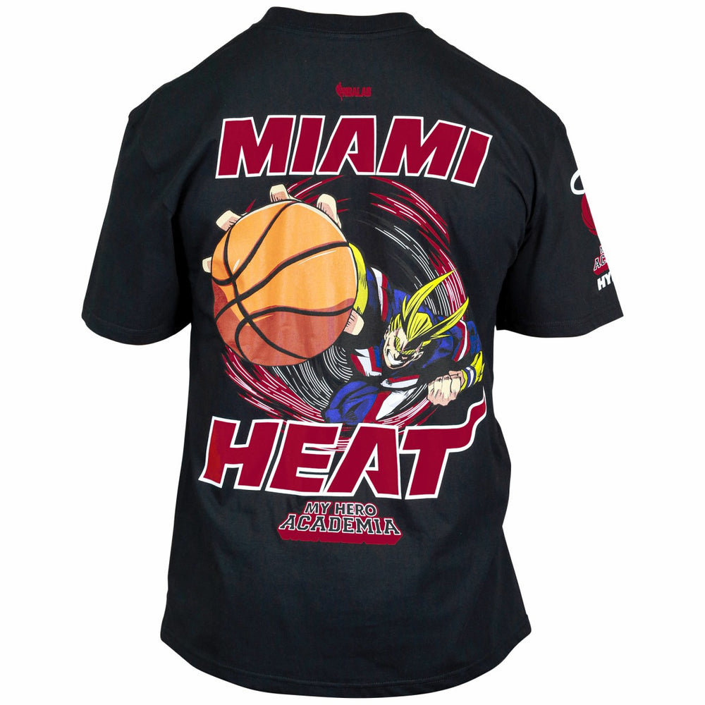 Miami Heat Hyperfly Unisex NBA x My Hero Academia All Might Smash T-Shirt Black - NBA