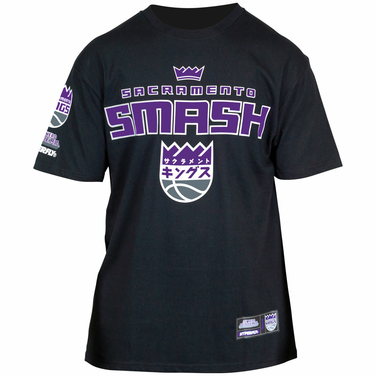 Sacramento Kings Hyperfly Unisex NBA x My Hero Academia All Might Smash T-Shirt Black - NBA
