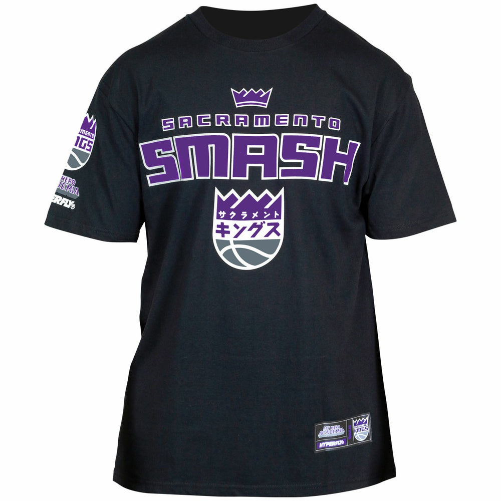 Sacramento Kings Hyperfly Unisex NBA x My Hero Academia All Might Smash T-Shirt Black - NBA