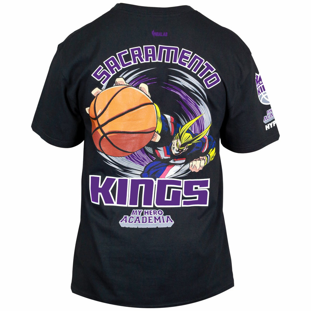 Sacramento Kings Hyperfly Unisex NBA x My Hero Academia All Might Smash T-Shirt Black - NBA