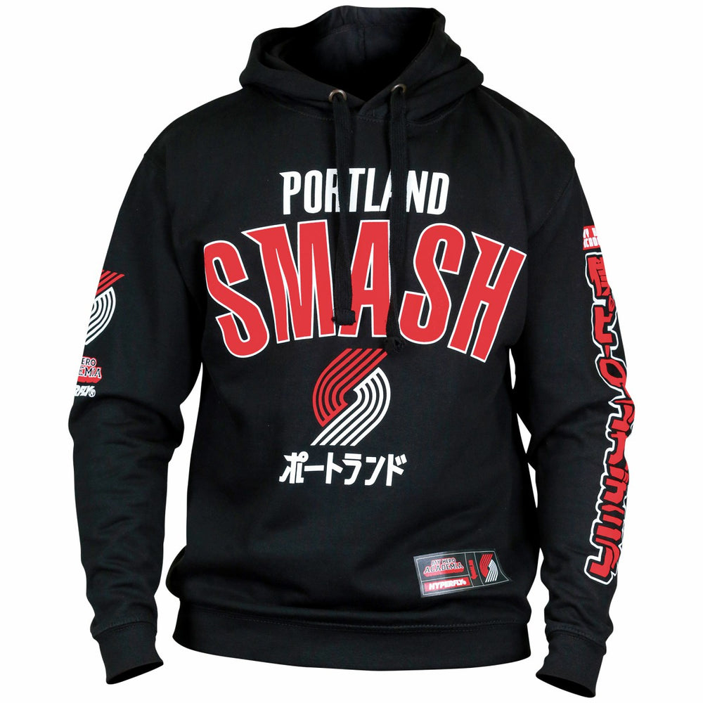 Portland Trail Blazers Hyperfly Unisex NBA x My Hero Academia All Might Smash Pullover Hoodie Black - NBA