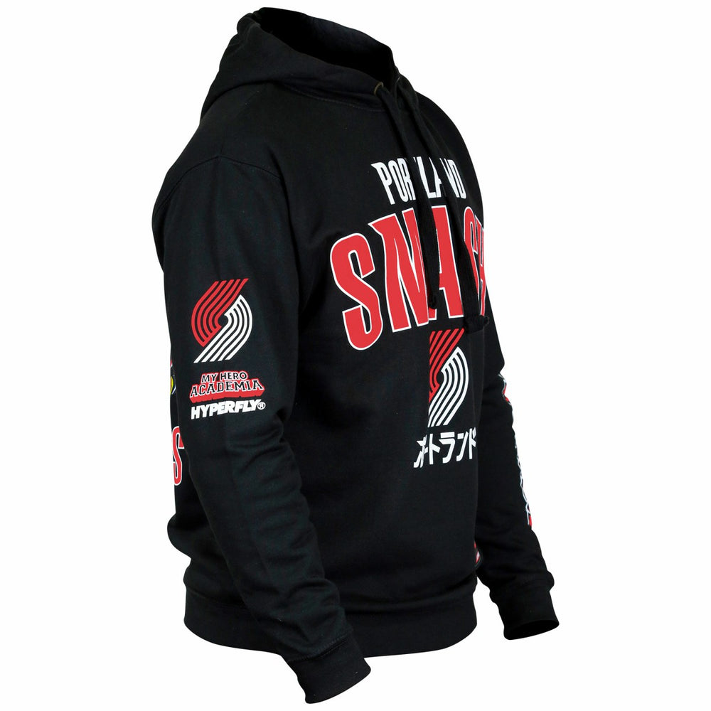 Portland Trail Blazers Hyperfly Unisex NBA x My Hero Academia All Might Smash Pullover Hoodie Black - NBA
