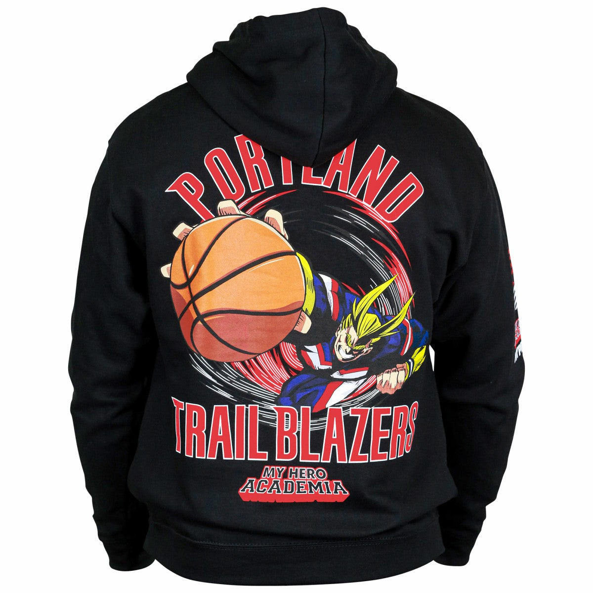 Portland Trail Blazers Hyperfly Unisex NBA x My Hero Academia All Might Smash Pullover Hoodie Black - NBA