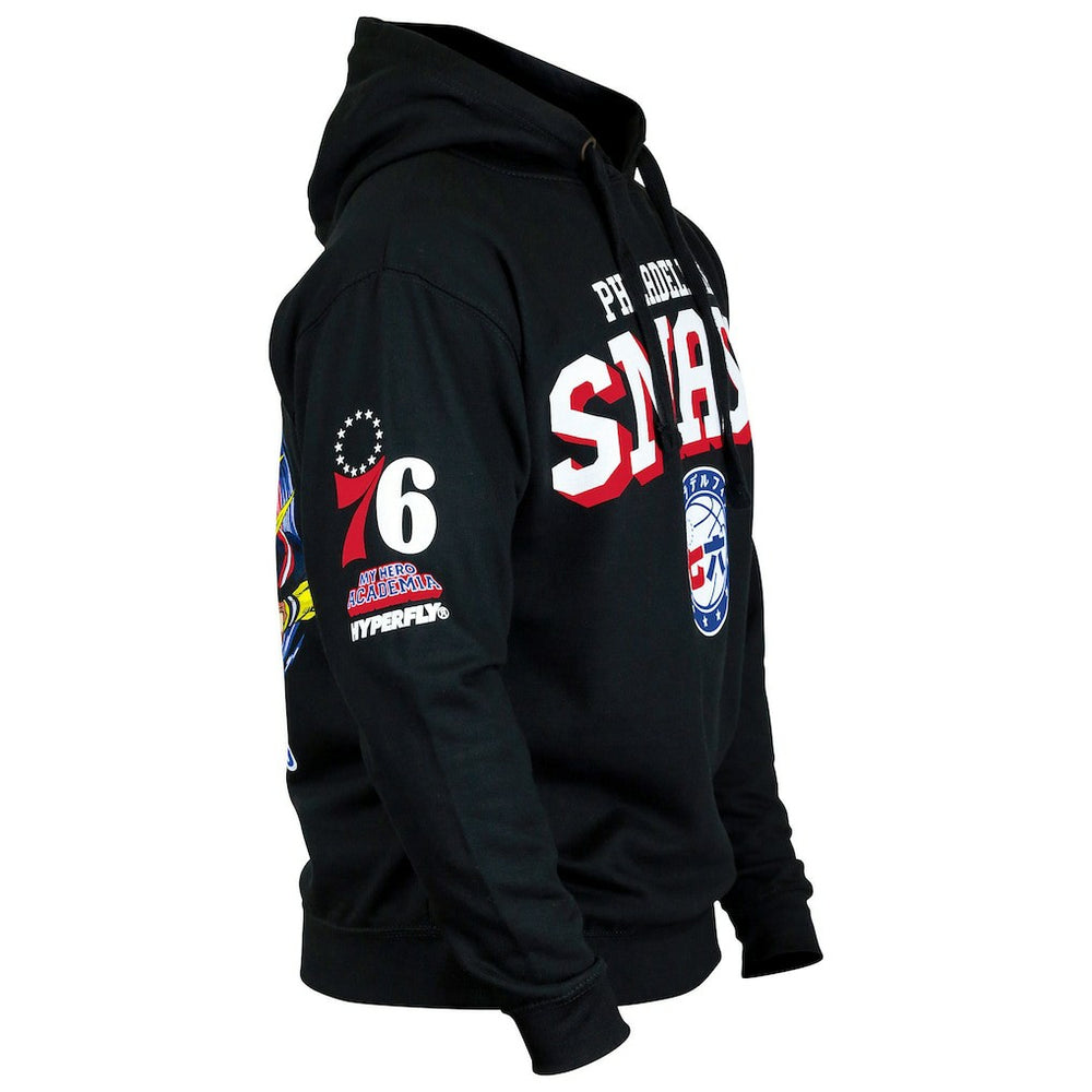 Philadelphia 76ers Hyperfly Unisex NBA x My Hero Academia All Might Smash Pullover Hoodie Black - NBA