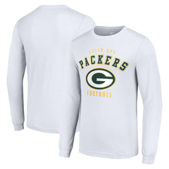 Green Bay Packers Starter Long Sleeve T-Shirt White | NFL