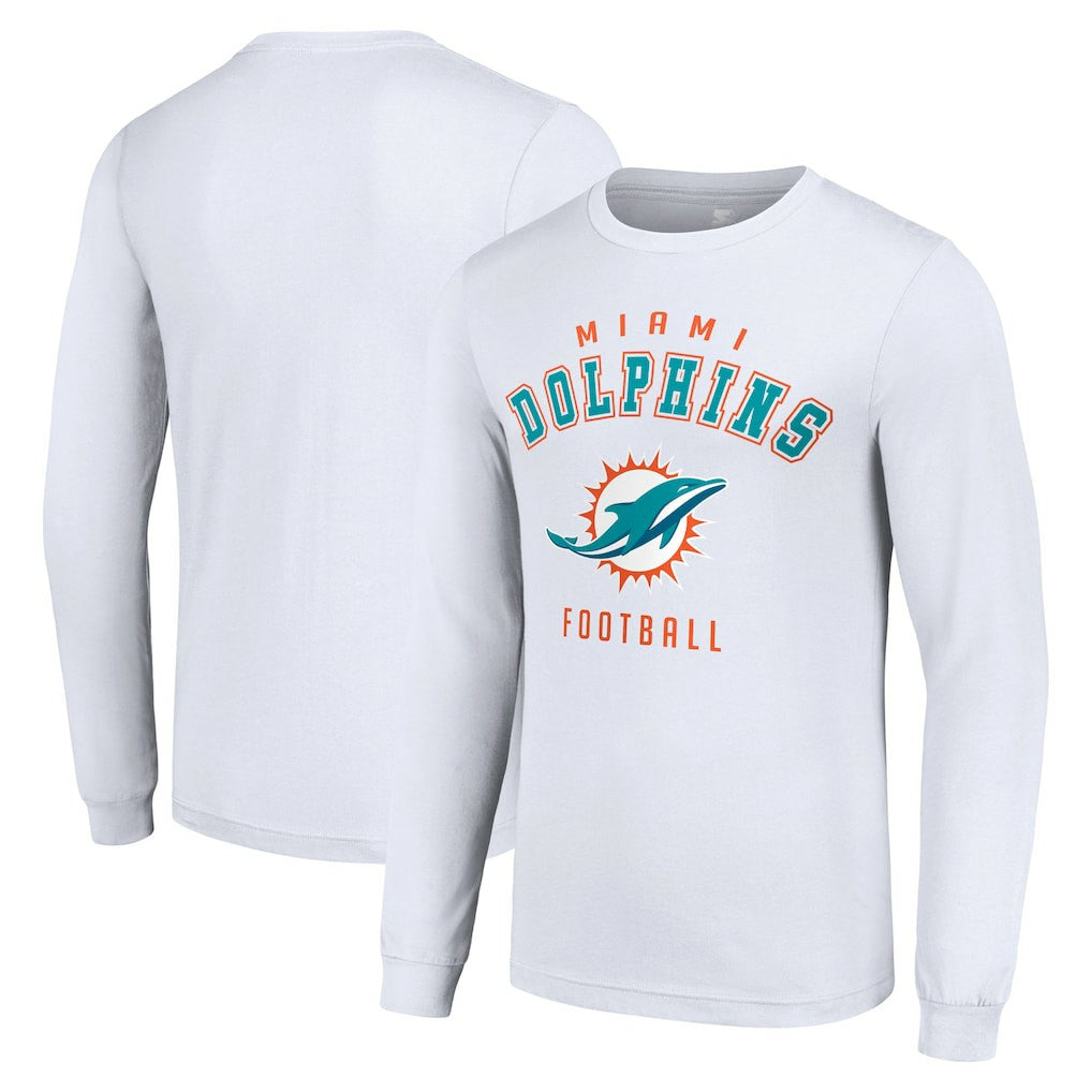 Miami Dolphins Starter Long Sleeve T-Shirt White | NFL