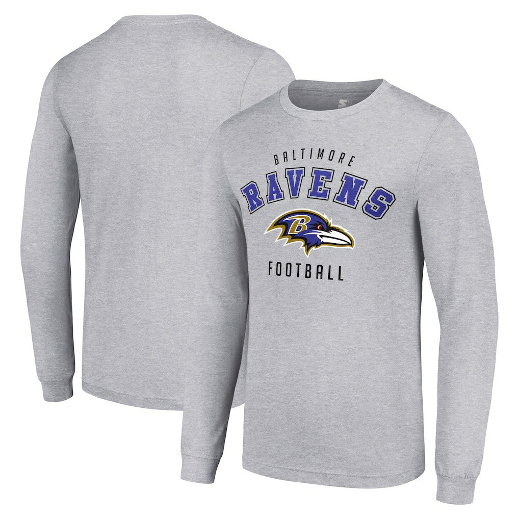 Baltimore Ravens Starter Long Sleeve T-Shirt Heather Gray | NFL