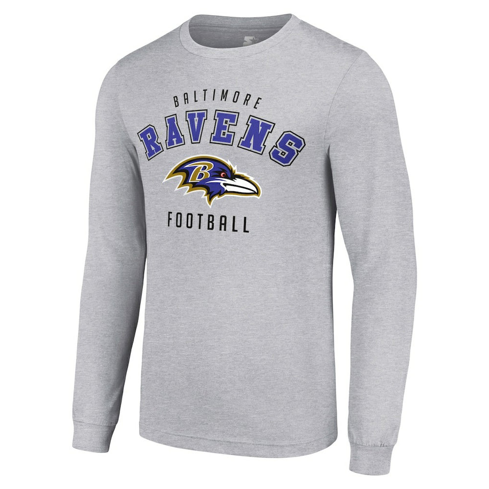 Baltimore Ravens Starter Long Sleeve T-Shirt Heather Gray | NFL