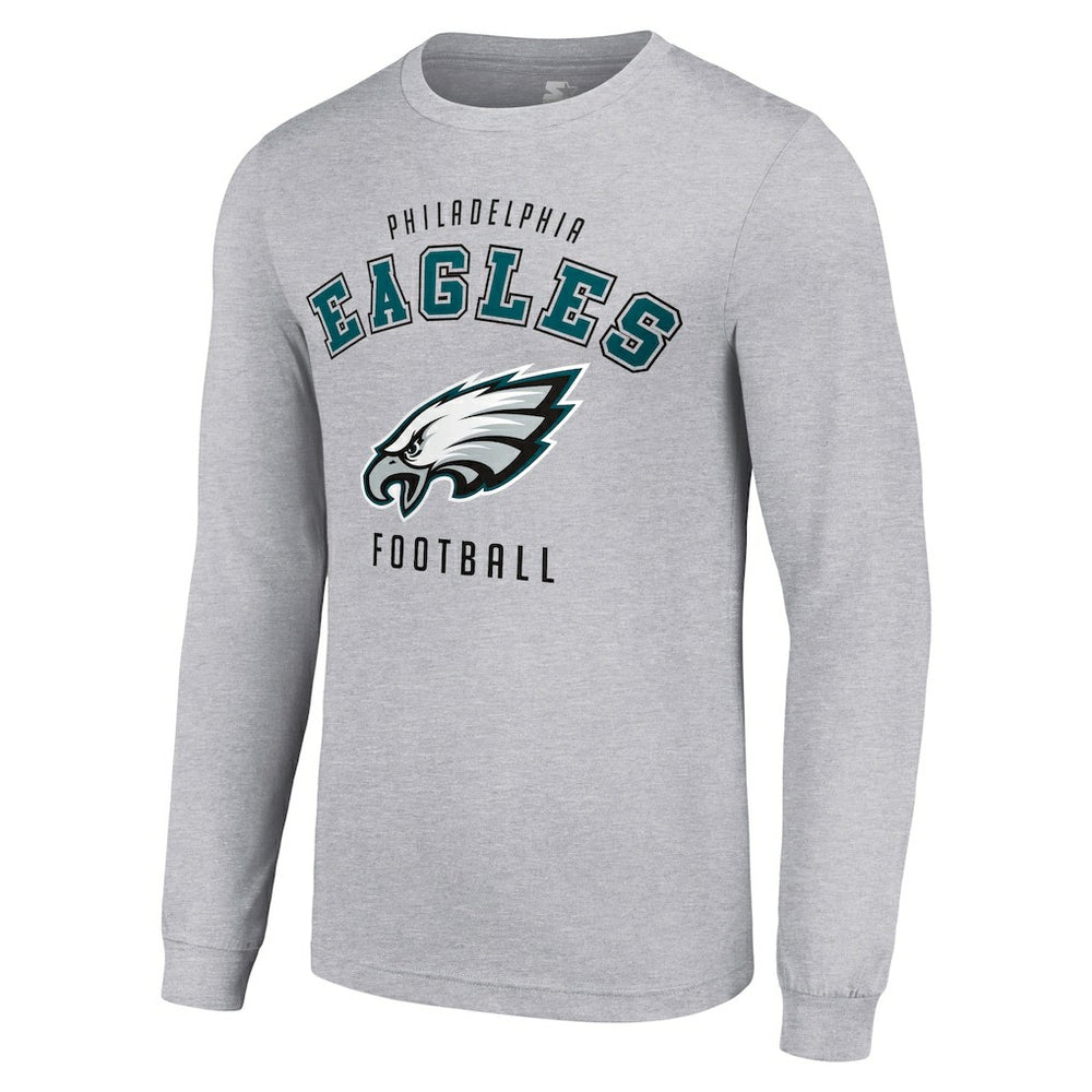 Philadelphia Eagles Starter Long Sleeve T-Shirt Heather Gray | NFL