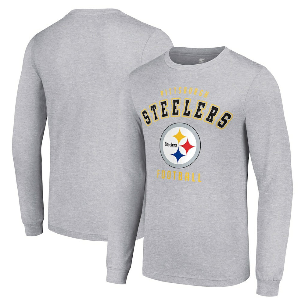 Pittsburgh Steelers Starter Long Sleeve T-Shirt Heather Gray | NFL