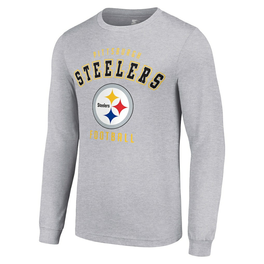 Pittsburgh Steelers Starter Long Sleeve T-Shirt Heather Gray | NFL