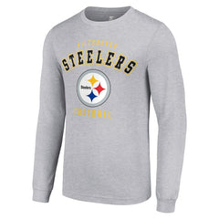 Pittsburgh Steelers Starter Long Sleeve T-Shirt Heather Gray | NFL