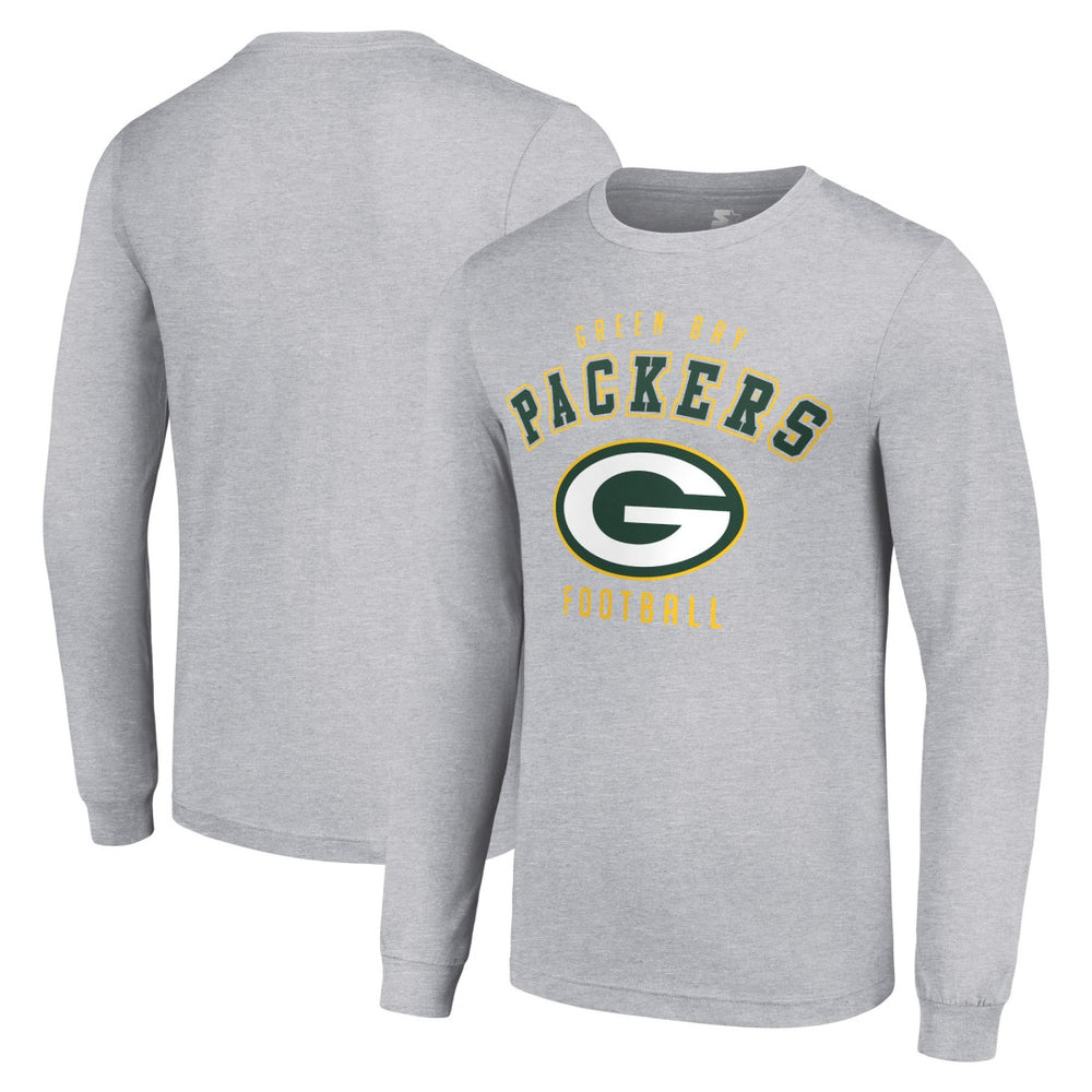 Green Bay Packers Starter Long Sleeve T-Shirt Heather Gray | NFL
