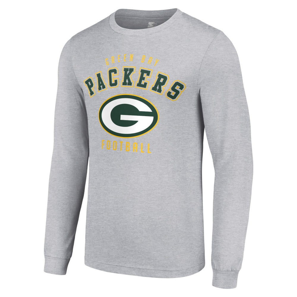 Green Bay Packers Starter Long Sleeve T-Shirt Heather Gray | NFL