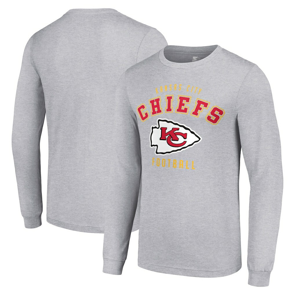 Kansas City Chiefs Starter Long Sleeve T-Shirt Heather Gray | NFL