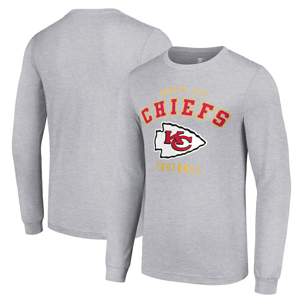 Kansas City Chiefs Starter Long Sleeve T-Shirt Heather Gray | NFL