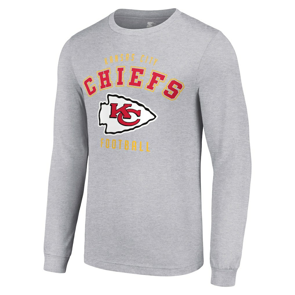 Kansas City Chiefs Starter Long Sleeve T-Shirt Heather Gray | NFL