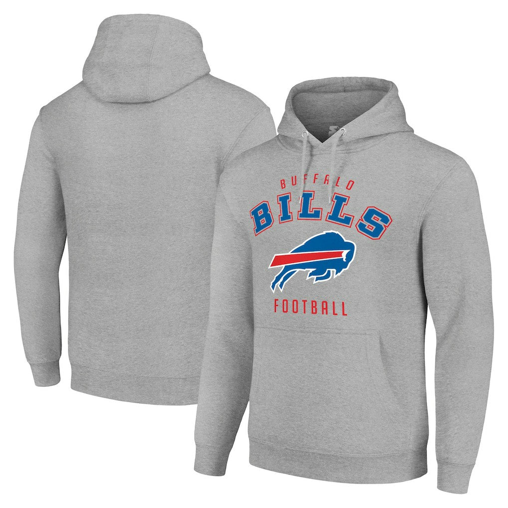 Buffalo Bills Starter Unisex Logo Pullover Hoodie Heather Gray | NFL