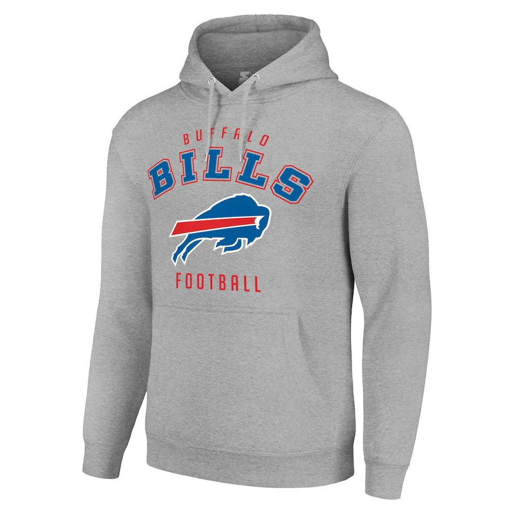 Buffalo Bills Starter Unisex Logo Pullover Hoodie Heather Gray | NFL