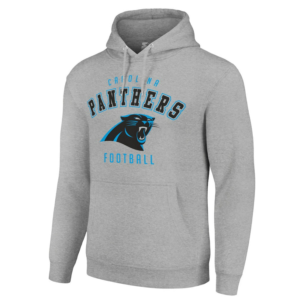 Carolina Panthers Starter Unisex Logo Pullover Hoodie Heather Gray | NFL