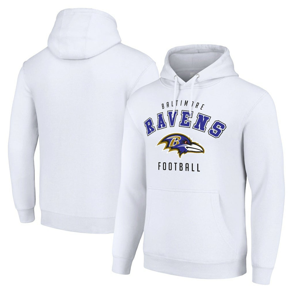 Baltimore Ravens Starter Unisex Logo Pullover Hoodie White | NFL