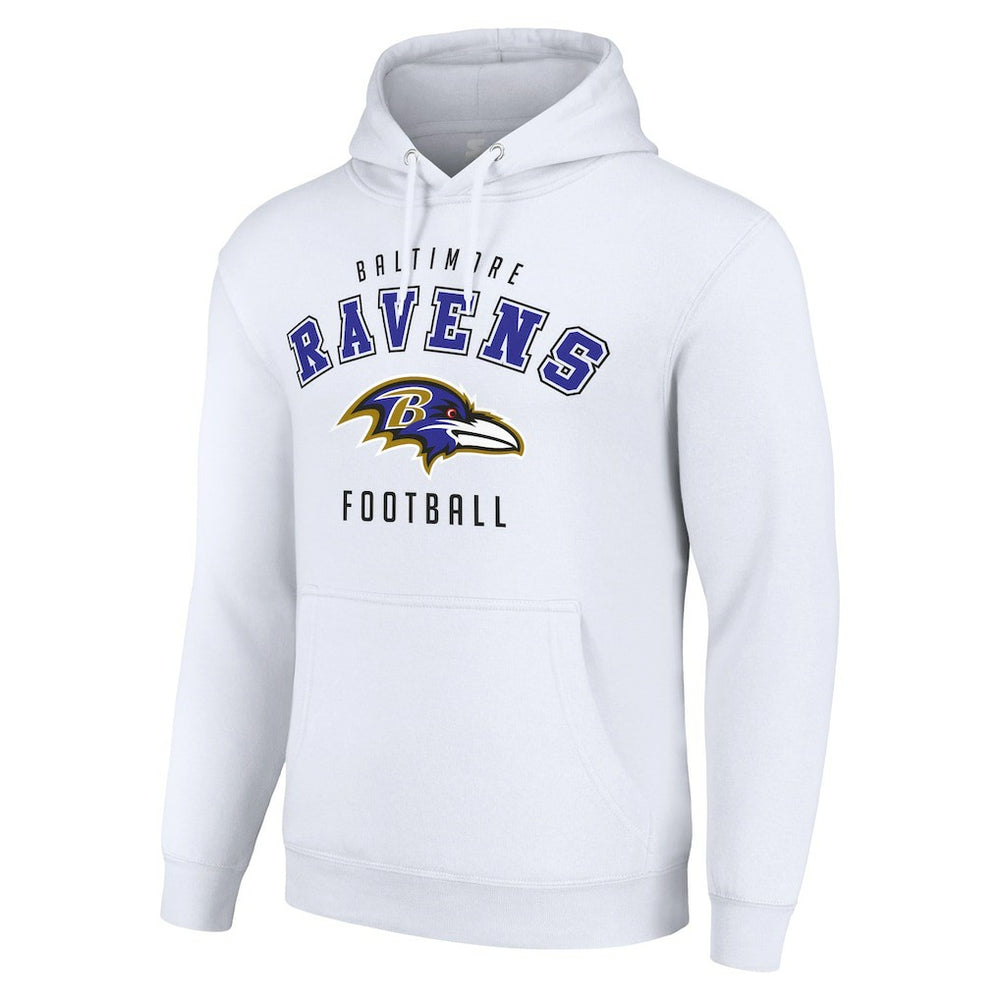 Baltimore Ravens Starter Unisex Logo Pullover Hoodie White | NFL