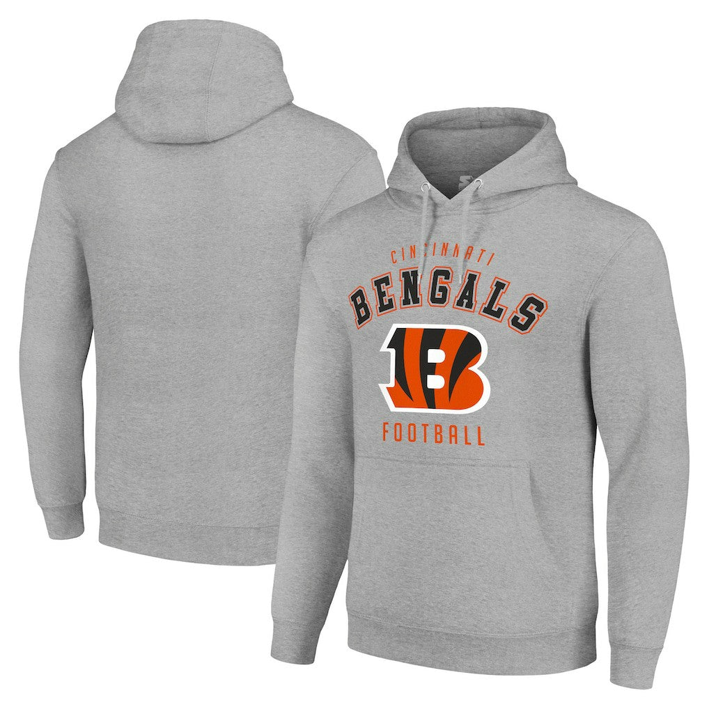 Cincinnati Bengals Starter Unisex Logo Pullover Hoodie Heather Gray | NFL
