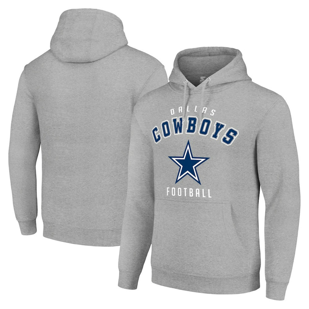 Dallas Cowboys Starter Unisex Logo Pullover Hoodie Heather Gray | NFL