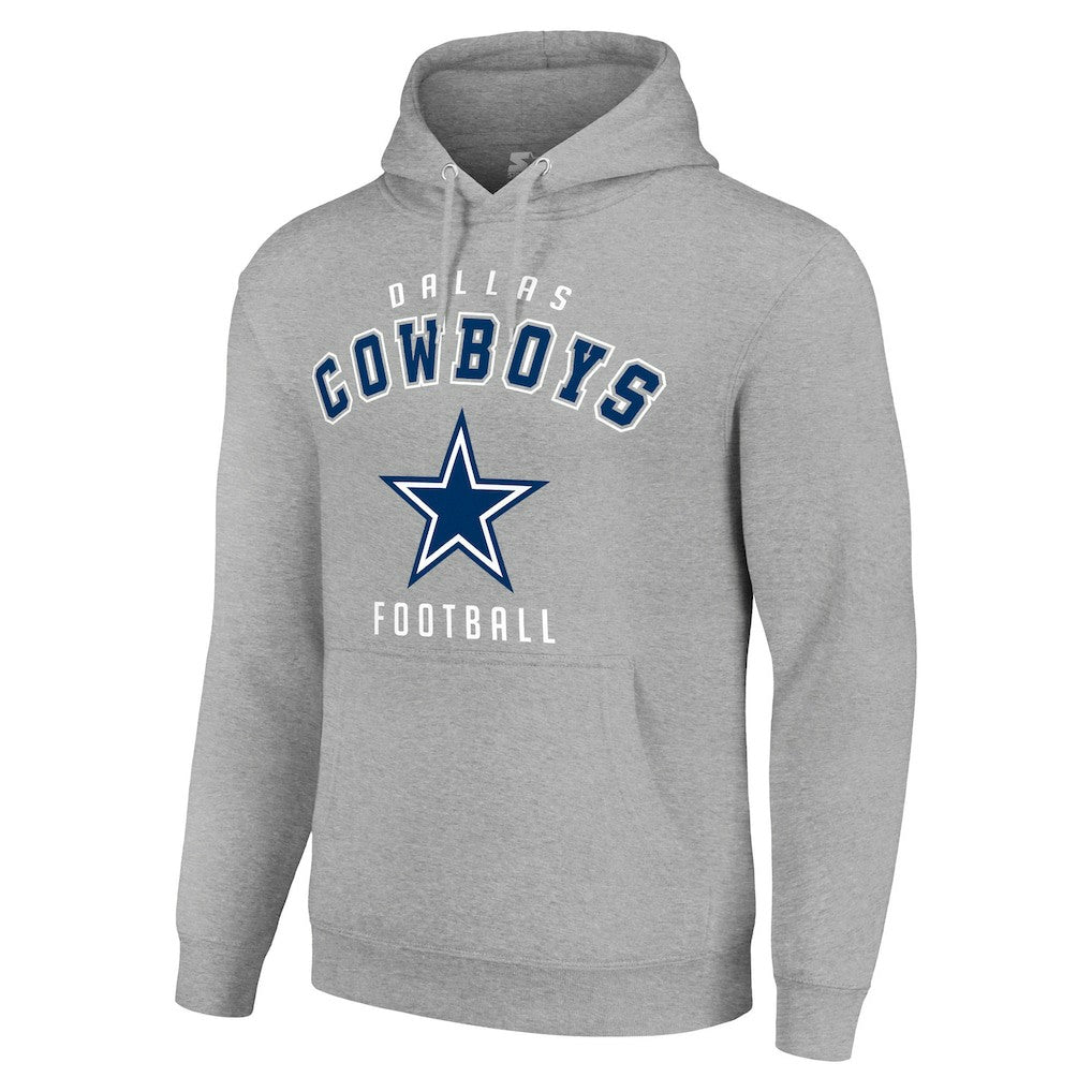 Dallas Cowboys Starter Unisex Logo Pullover Hoodie Heather Gray | NFL
