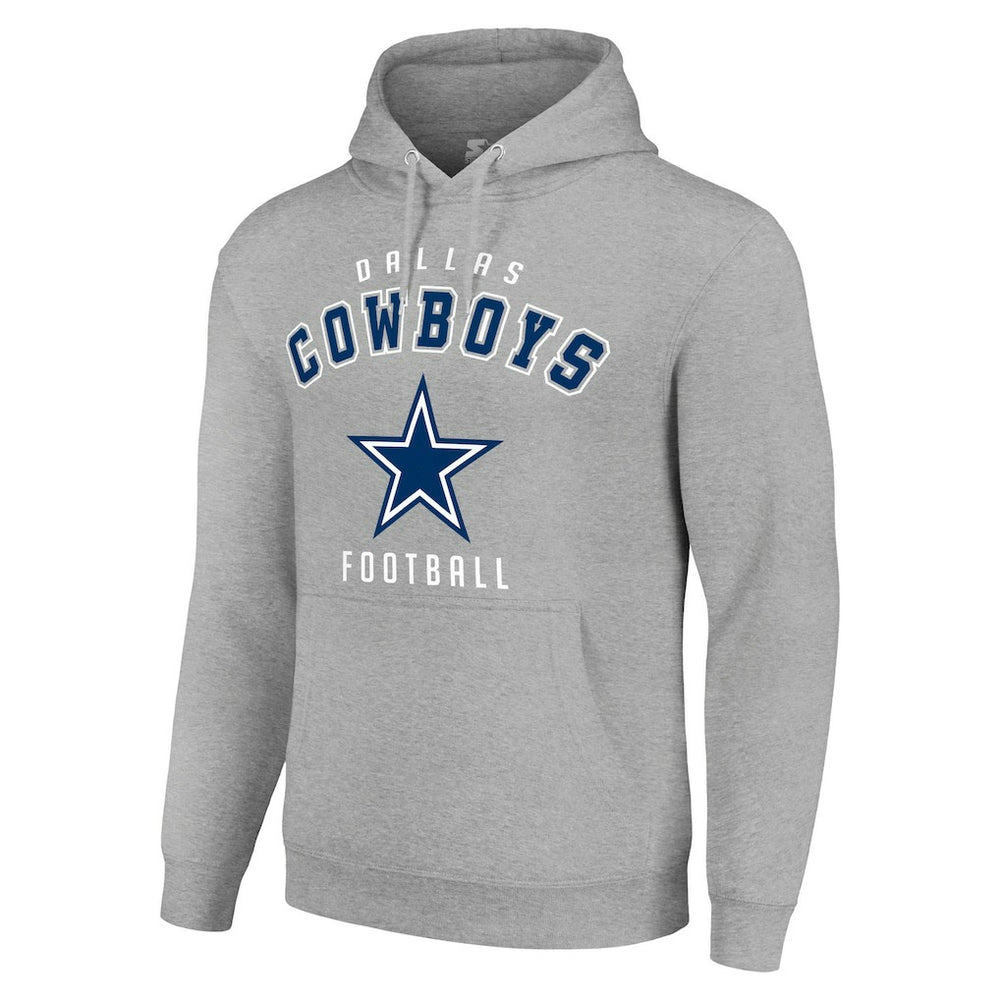 Dallas Cowboys Starter Unisex Logo Pullover Hoodie Heather Gray | NFL
