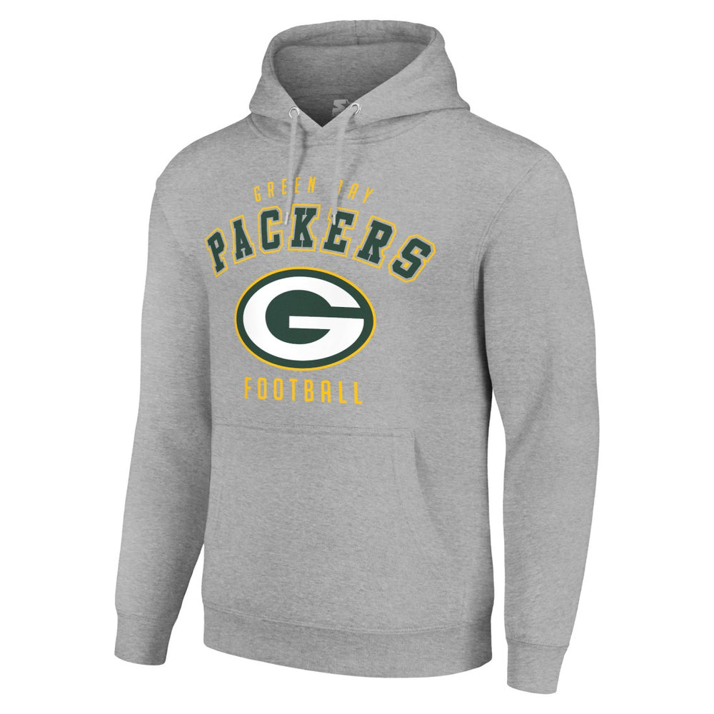 Green Bay Packers Starter Unisex Logo Pullover Hoodie Heather Gray | NFL