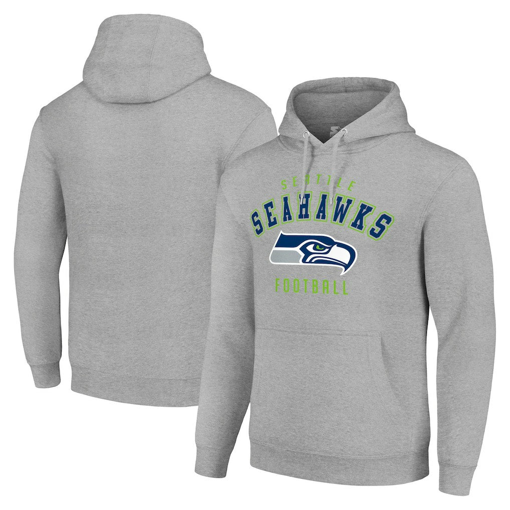 Seattle Seahawks Starter Unisex Logo Pullover Hoodie Heather Gray | NFL