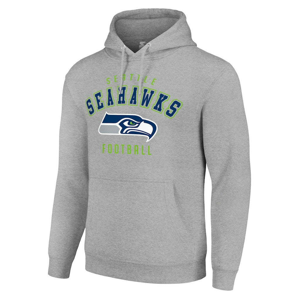 Seattle Seahawks Starter Unisex Logo Pullover Hoodie Heather Gray | NFL