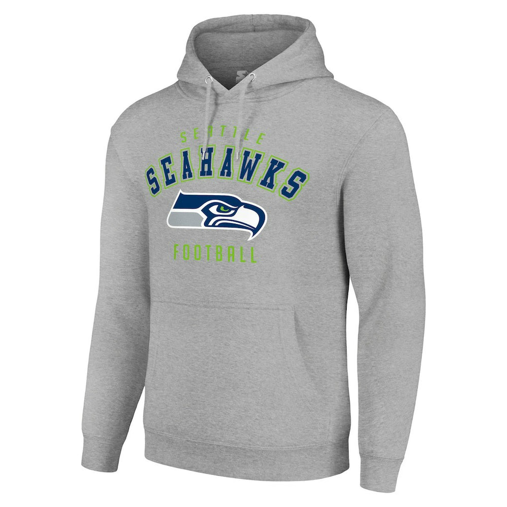 Seattle Seahawks Starter Unisex Logo Pullover Hoodie Heather Gray | NFL