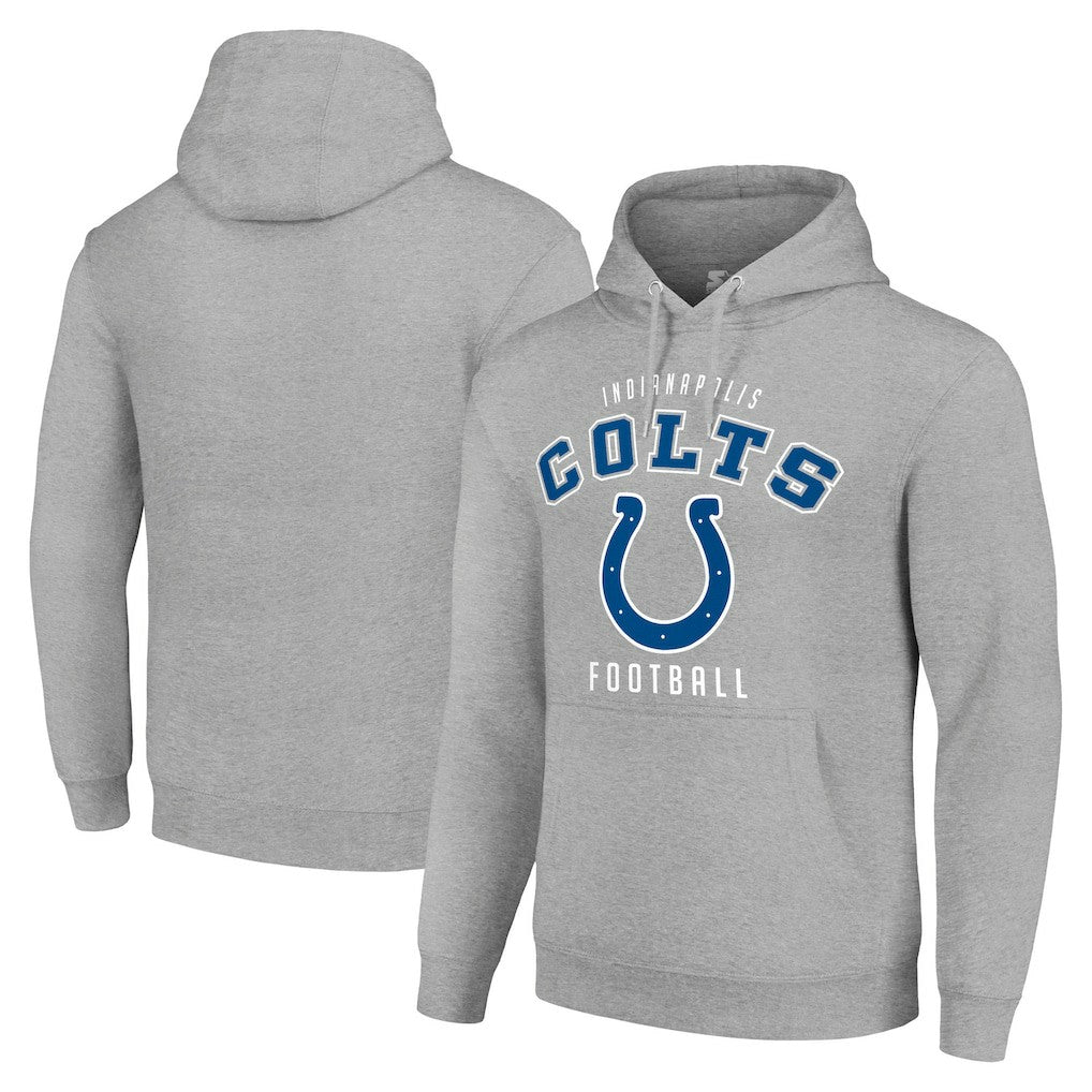 Indianapolis Colts Starter Unisex Logo Pullover Hoodie Heather Gray | NFL