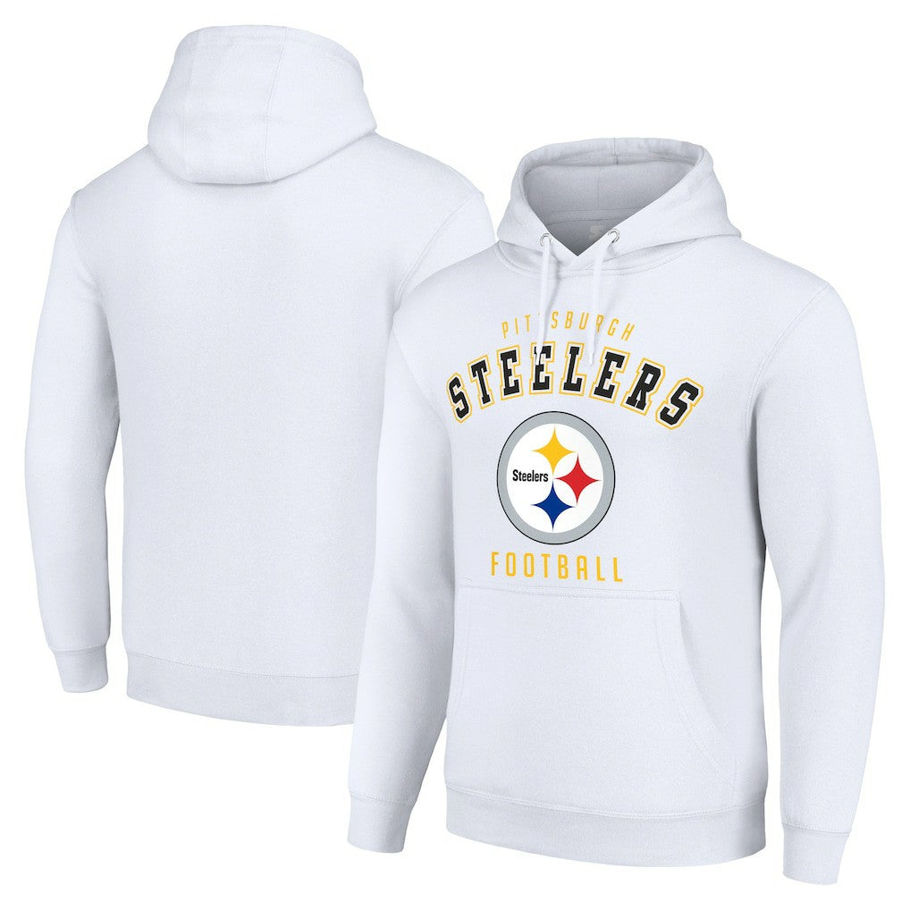 Pittsburgh Steelers Starter Unisex Logo Pullover Hoodie White | NFL