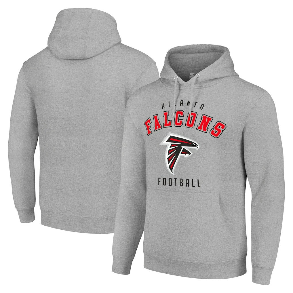 Atlanta Falcons Starter Unisex Logo Pullover Hoodie Heather Gray | NFL