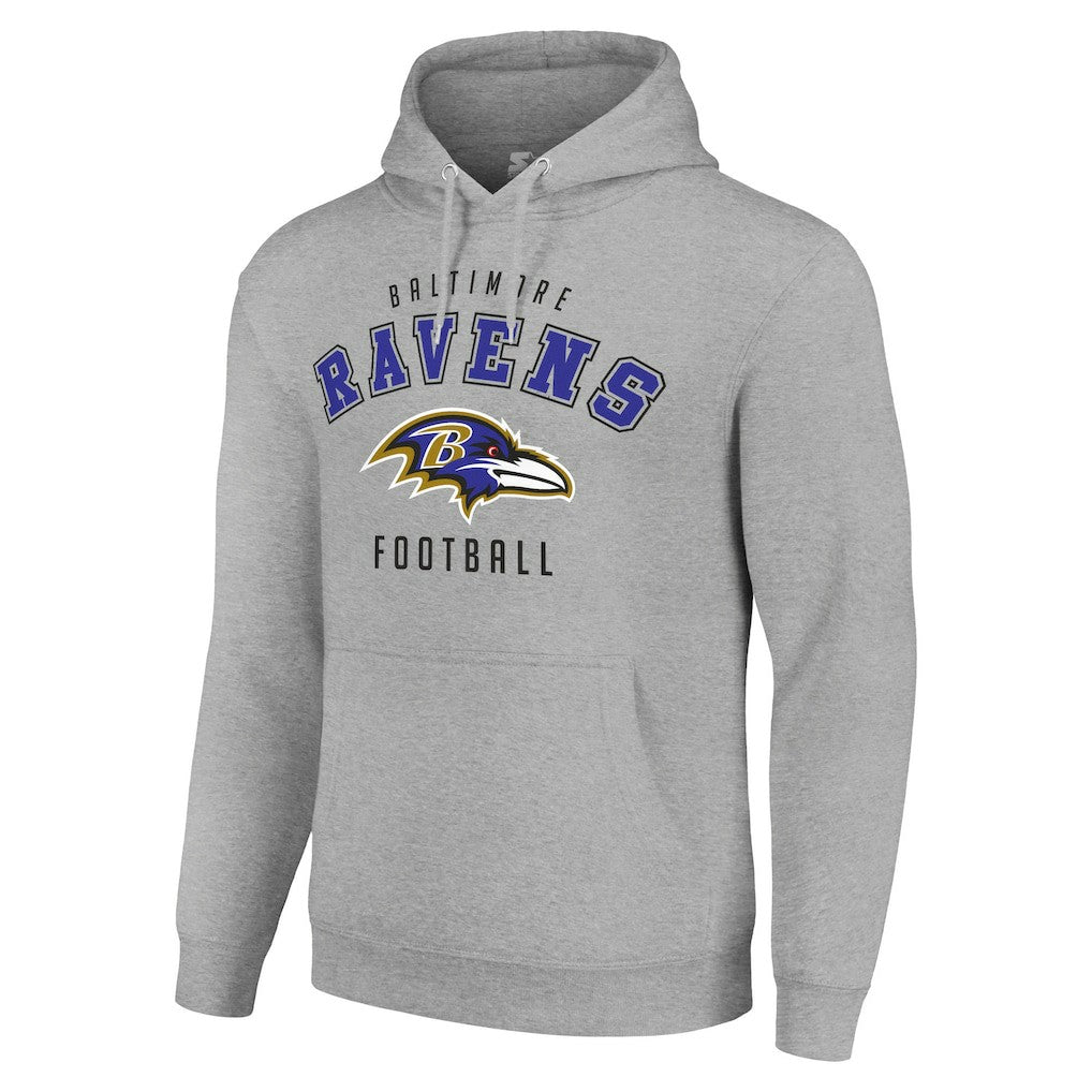 Baltimore Ravens Starter Unisex Logo Pullover Hoodie Heather Gray | NFL