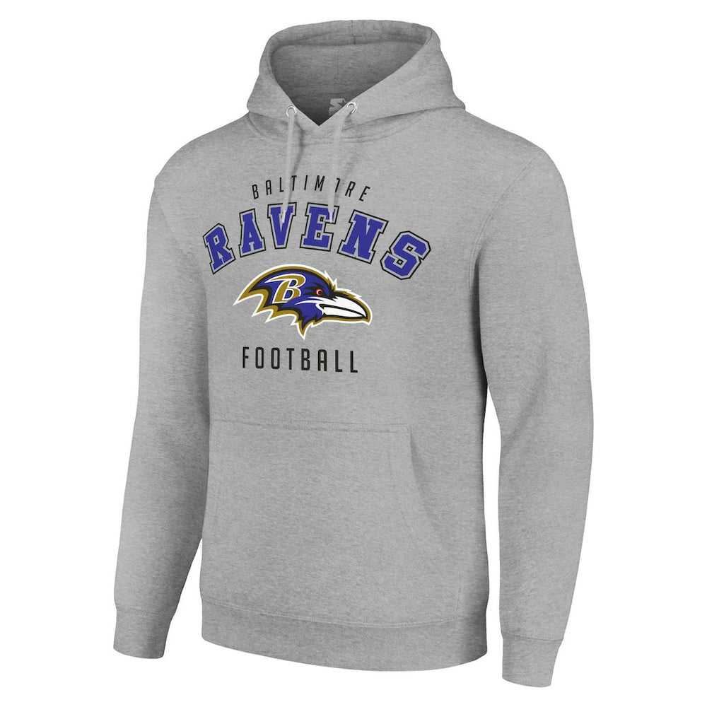 Baltimore Ravens Starter Unisex Logo Pullover Hoodie Heather Gray | NFL