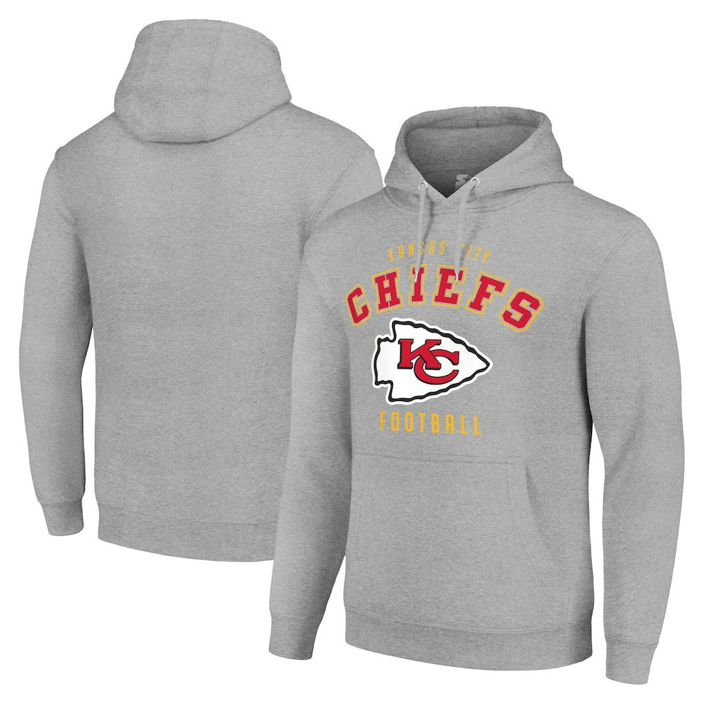 Kansas City Chiefs Starter Unisex Logo Pullover Hoodie Heather Gray | NFL